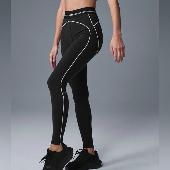 All Yoga Heart Throb Leggings Black White size Small EUC - Picture 1 of 3